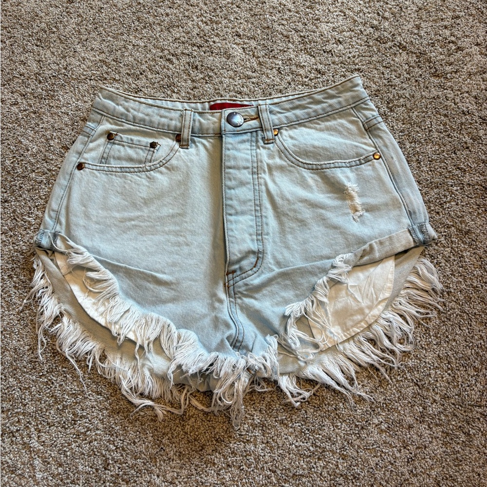 Signature 8 Frayed Denim Women Shorts